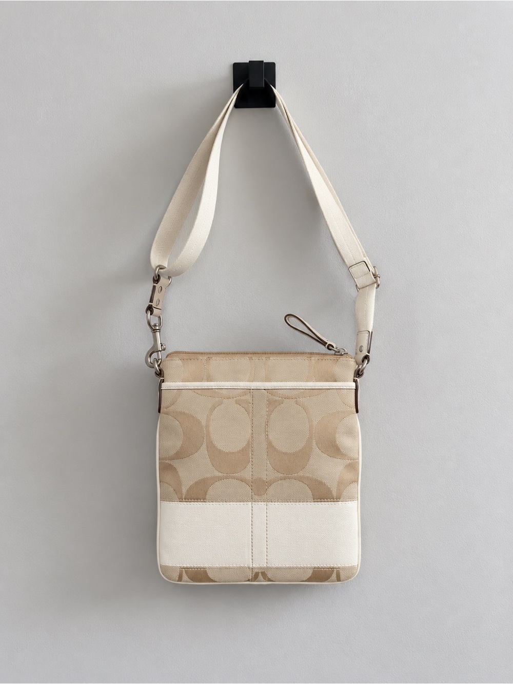 Coach Beige Signature Canvas Crossbody Bag